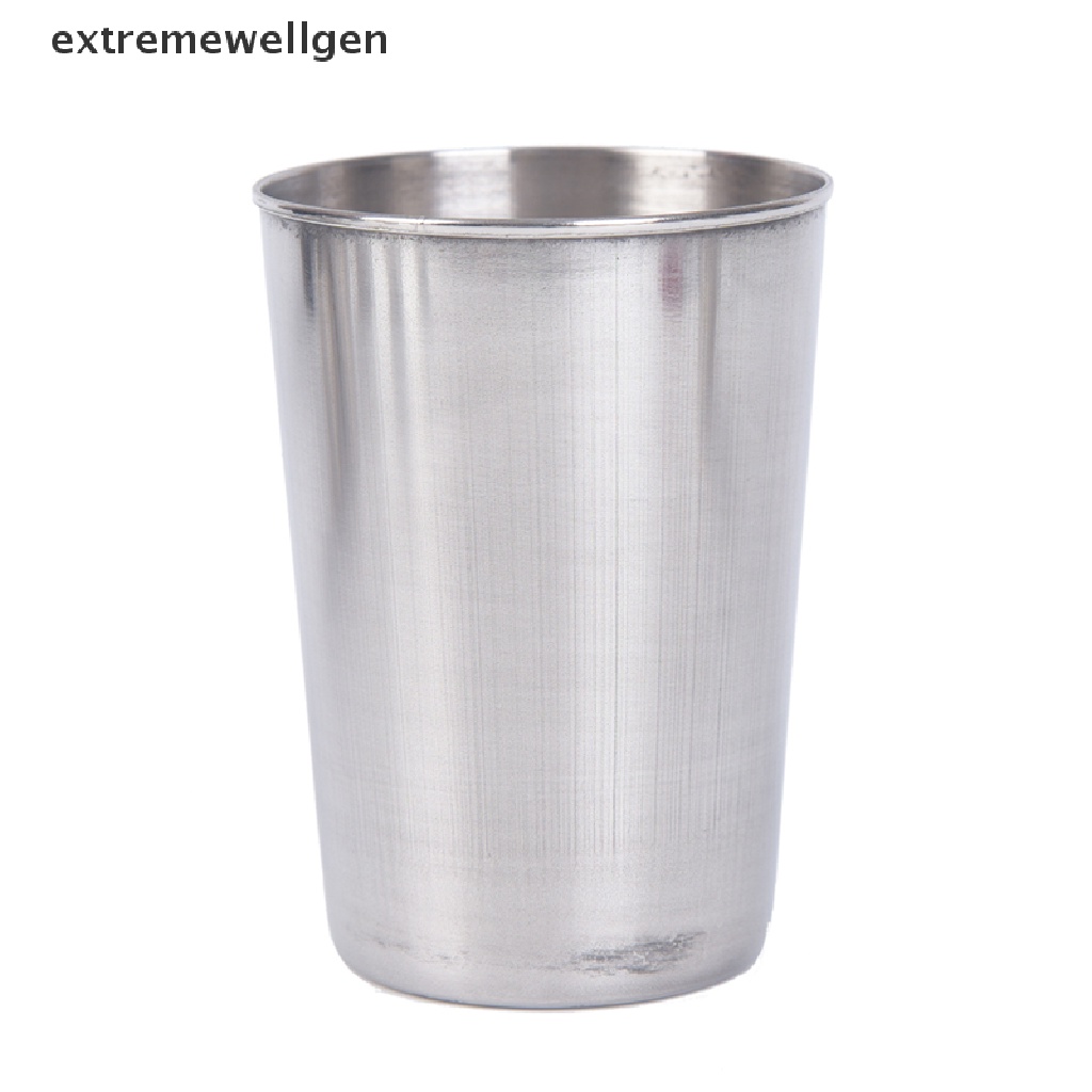 Bộ 4 Cốc Uống Nước Bằng Thép Không Gỉ Có Nắp Đậy Tiện Dụng Mang Theo Du Lịch Cắm Trại