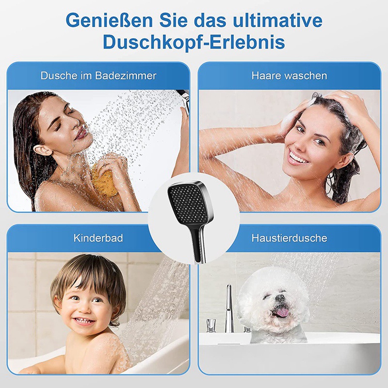 Đầu Vòi Sen Tiết Kiệm Nước Với 3 Chế Độ Áp Lực Phun Tiện Dụng