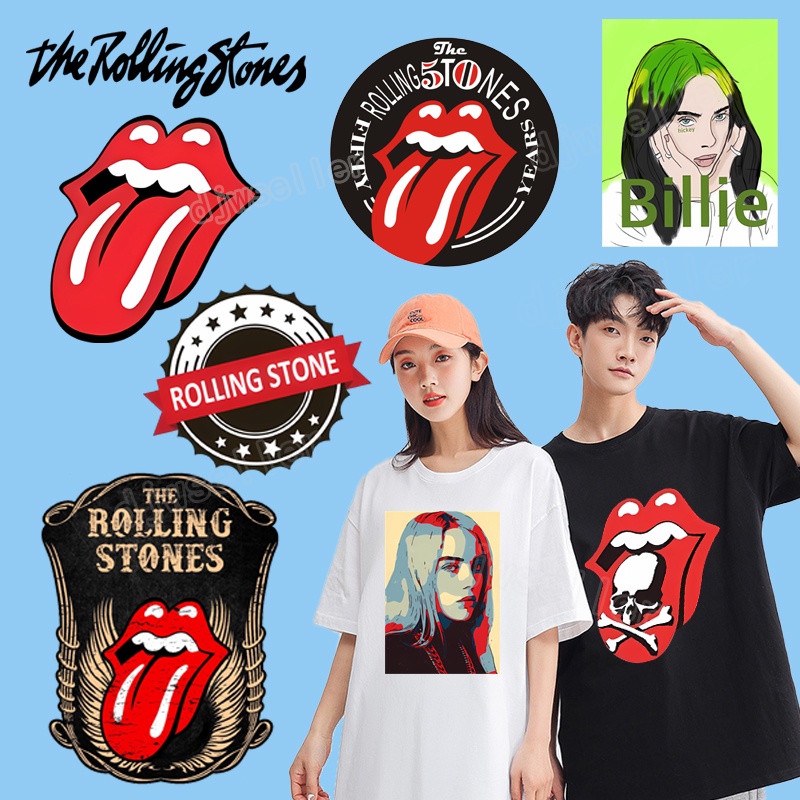 Miếng Dán Ủi Quần Áo In Logo The Rolling Stones Độc Đáo DIY