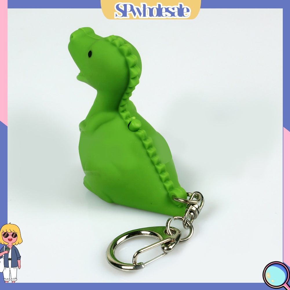 <SPwholesale> Móc Khóa Hình Khủng Long Có Đèn LED Dễ Thương