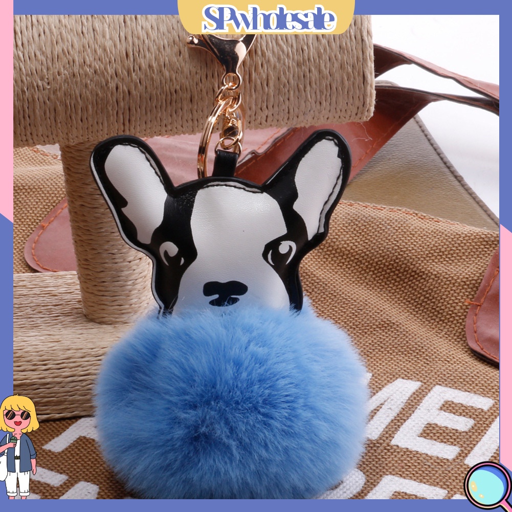 <SPwholesale> Móc Khóa Chó Bull Pháp Nhồi Bông Mềm Mại Đáng Yêu