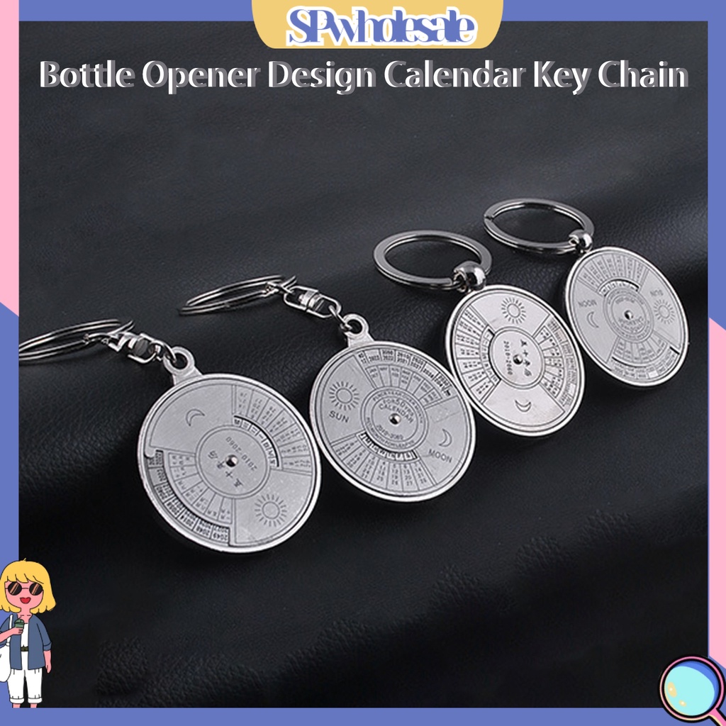 <SPwholesale> Móc Chìa Khóa Khắc Hình Mặt Trời Mặt Trăng Trong Suốt 50 Năm Bằng Thép Không Gỉ