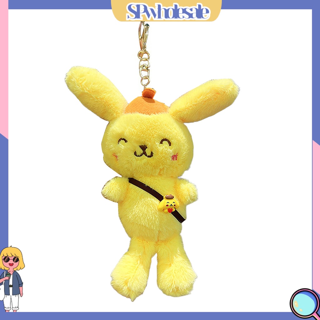 <SPwholesale> Móc Chìa Khóa Có Túi Đeo Chéo Hình Động Vật Hoạt Hình Tai Dài Thêu Trang Trí Ba Lô Quà Tặng Trang Trí Xe Hơi