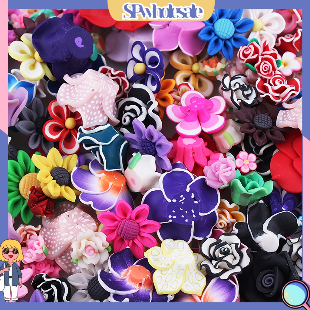 &lt;SPwholesale&gt; Túi 30 Bông Hoa Đất Sét Polymer Mềm Mại Nhiều Màu Sắc