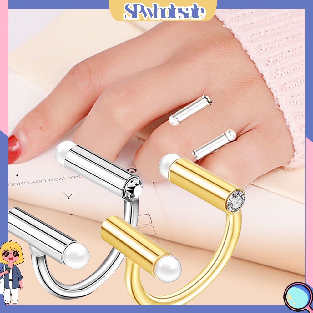 <SPwholesale> Nhẫn Hở Đính Ngọc Trai Nhân Tạo Thời Trang Dành Cho Nữ