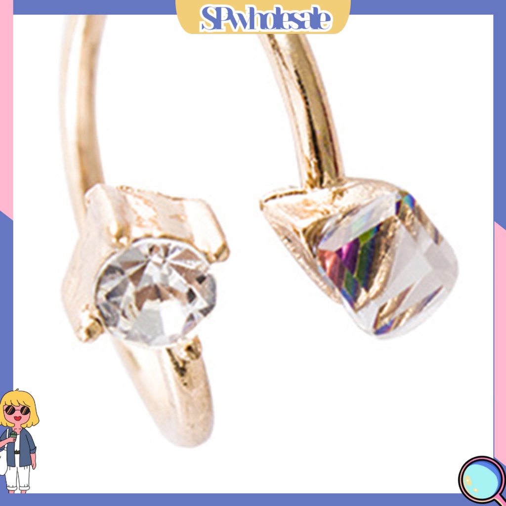 <SPwholesale> Nhẫn Hợp Kim Đính Đá Nhiều Màu Sắc Chống Phai Có Thể Điều Chỉnh