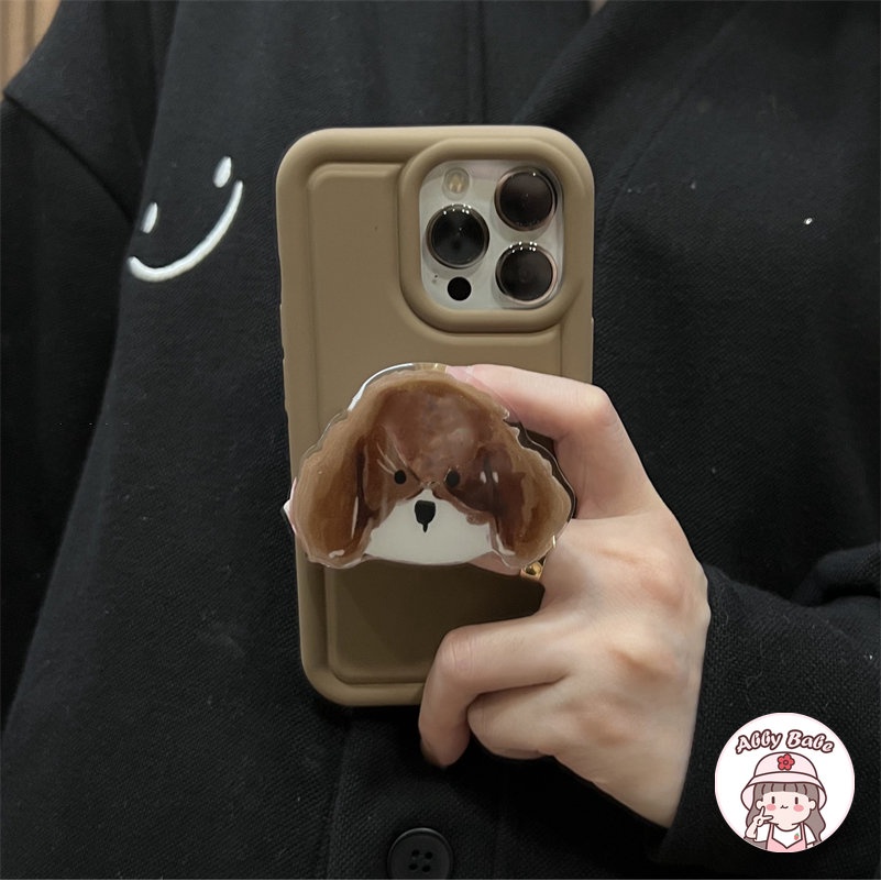 Ốp Điện Thoại TPU Mềm Chống Mồ Hôi In Hình Cún Có Giá Đỡ Cho Iphone 14 Pro Max 11 12 11 Pro Max X XS