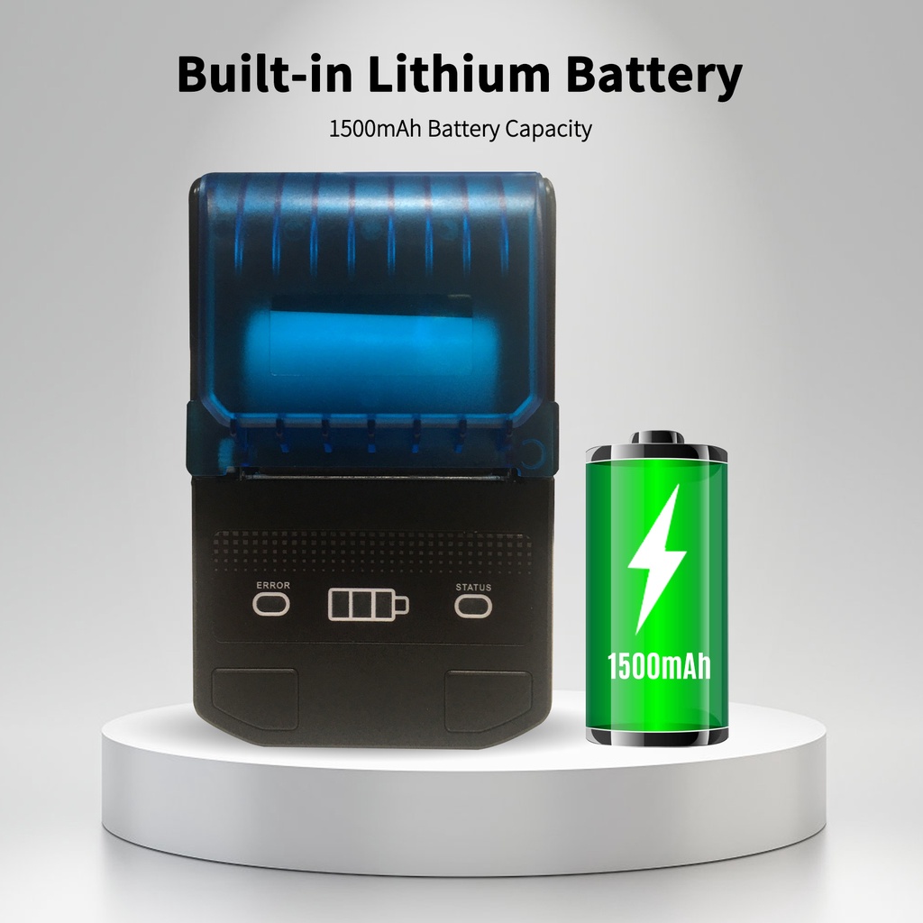 Máy In Nhãn Hiệu Mini Không Dây 58mm Kèm Pin Sạc Tương Thích Với Android iOS Windows