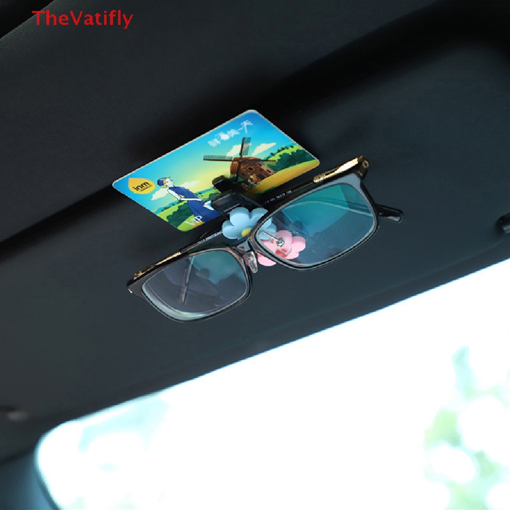 1 Kẹp Giữ Thẻ Gắn Kính Chống Nắng Xe Hơi Hình Hoa Đáng Yêu Sáng Tạo