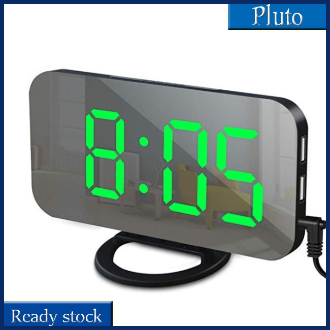 Mới Đồng Hồ Báo Thức Điện Tử 2 Cổng Sạc Usb Có Thể Điều Chỉnh Độ Sáng