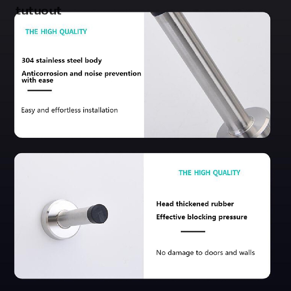 Dụng Cụ Chặn Cửa Bằng Cao Su Và Inox Chịu Được Sức Nặng Không Cần Khoan Tiện Dụng Cho Nhà Tắm