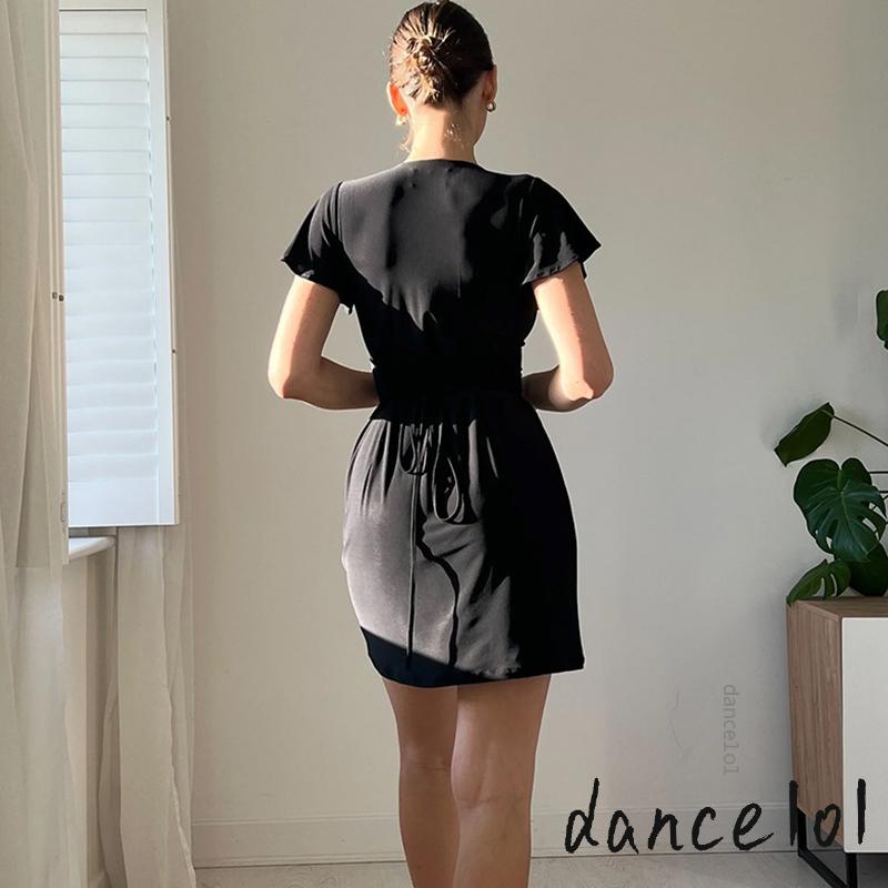 Đầm Múa 1O1 Tay Ngắn Cổ Chữ V Lưng Cao Thời Trang Mùa Hè Cho Nữ