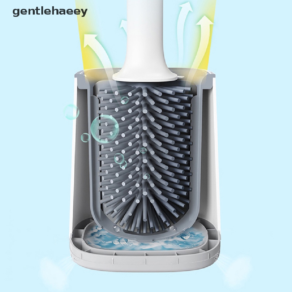 1 Bộ Cọ Chà Bồn Cầu Bằng Silicone Cán Dài Chất Lượng Cao