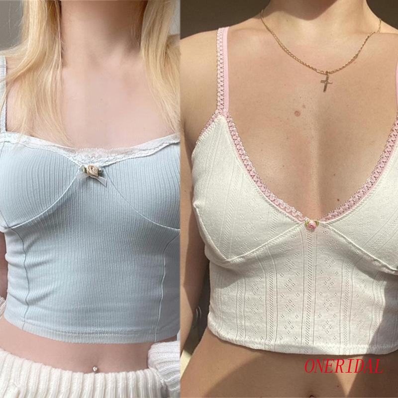 Áo Croptop Hai Dây Cổ Chữ V Thắt Nơ Hở Lưng Phong Cách Nhật Bản Dễ Thương Dành Cho Nữ