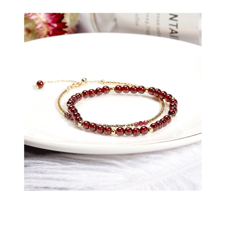 Vòng Đeo Tay Garnet Đính Pha Lê Tinh Xảo Thời Trang Cho Nữ