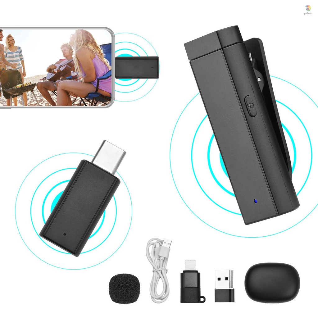 Hệ Thống Micro Mini Dạng Kẹp Chống Ồn Đa Hướng Thông Minh Kèm Hộp Sạc Thay Thế Cho Điện Thoại iOS Android