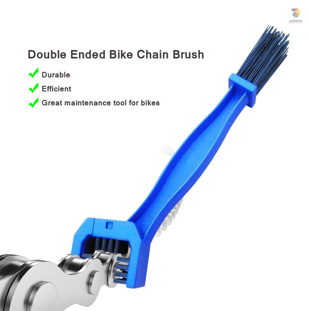 Bàn Chải Hai Đầu Bằng Nhựa PVC Gắn Dây Xích Xe Đạp Tiện Dụng