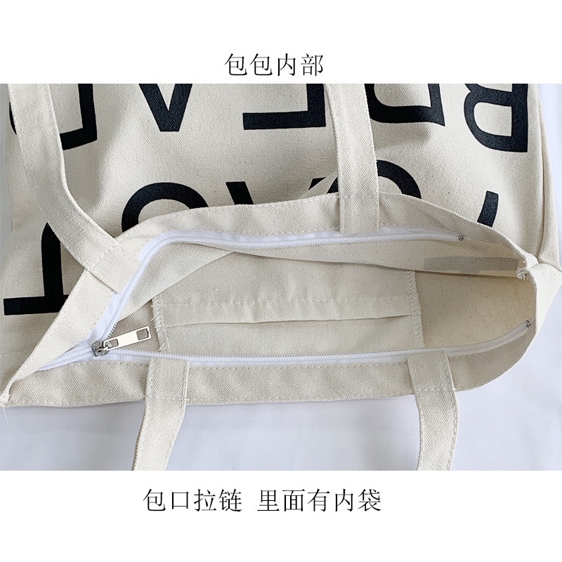 Túi xách vải unisex túi tote bag canvas dày xịn có khóa kéo và ngăn trong totebag cặp đi học giá rẻ  Totte.Store T06