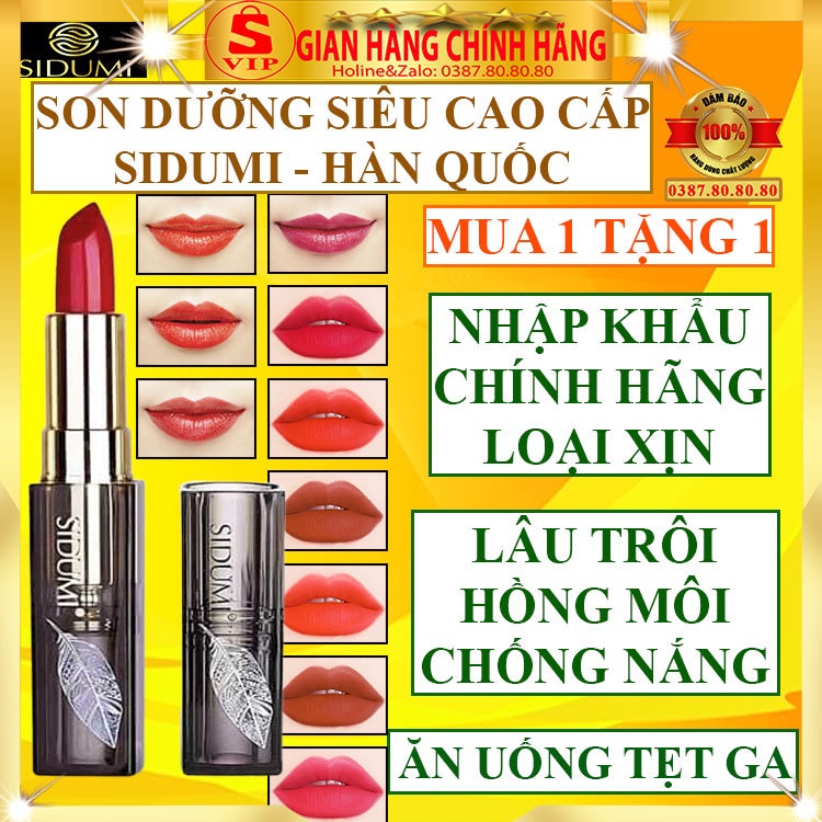 Son dưỡng môi có màu hàn quốc chính hãng Sidumi son dưỡng lâu trôi chống nắng mật ong cao cấp làm hồng xóa thâm môi xịn