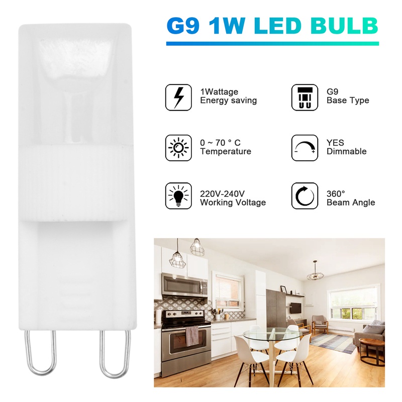 Bóng Đèn LED G9 Ánh Sáng Trắng Ấm Công Suất Cao 1W AC 220-240V