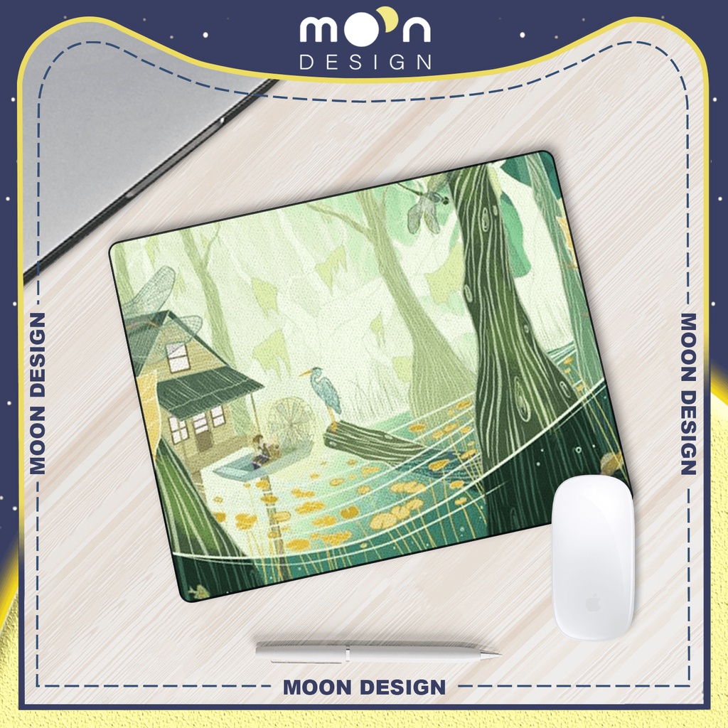 Miếng Lót Chuột Gaming in hình Phong Cảnh Đầm Lầy Pad Decor bàn làm việc size Tròn 25/35/21x26/25x31