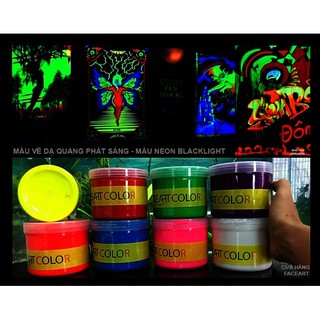 Màu acrylic dạ quang uv phát sáng - màu vẽ tường neon dạ quang ,vẽ vải dạ quang ,vẽ gỗ dạ quang ,huỳnh quang