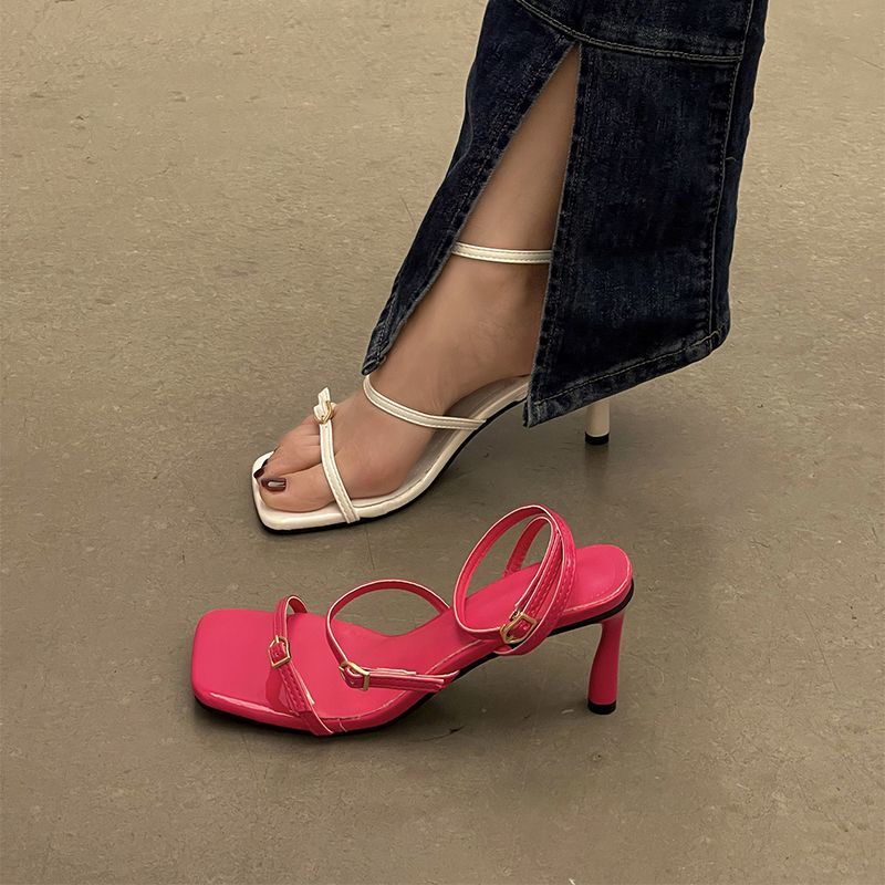 Giày Cao Gót Phối Khóa Cài Thời Trang Mùa Hè Dành Cho Nữ