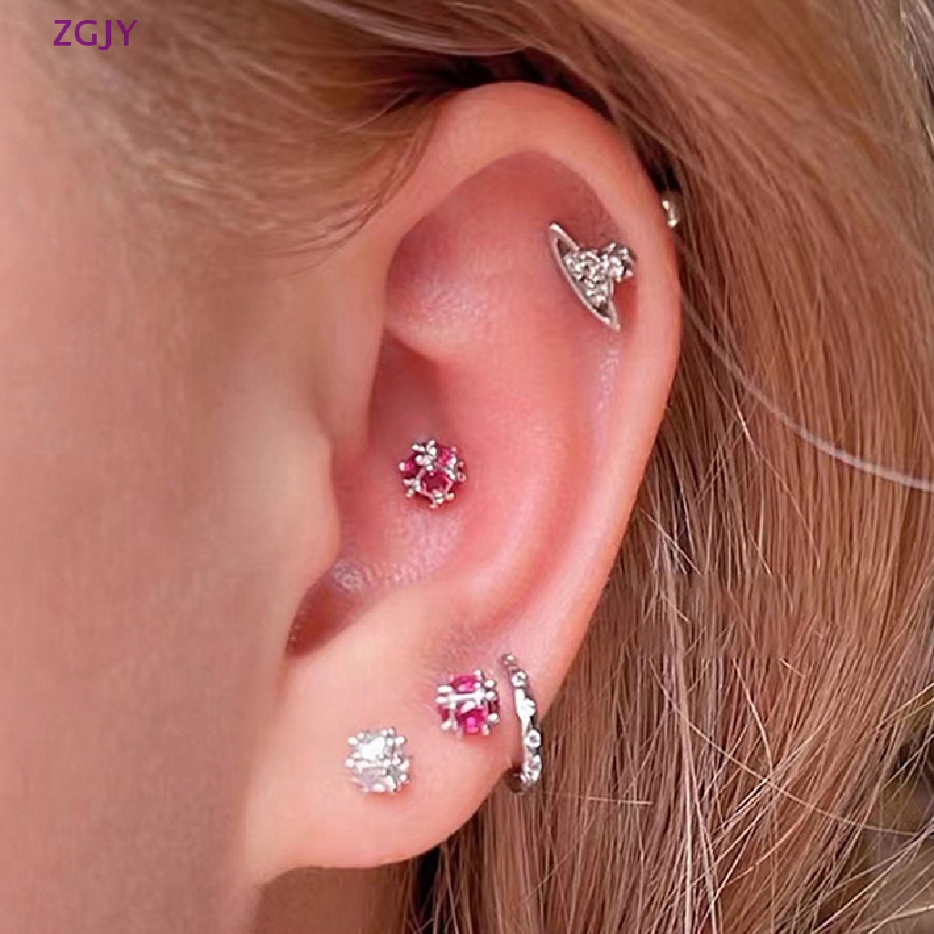 1 Đôi Khuyên Tai Đính Đá Zircon Thời Trang Mới