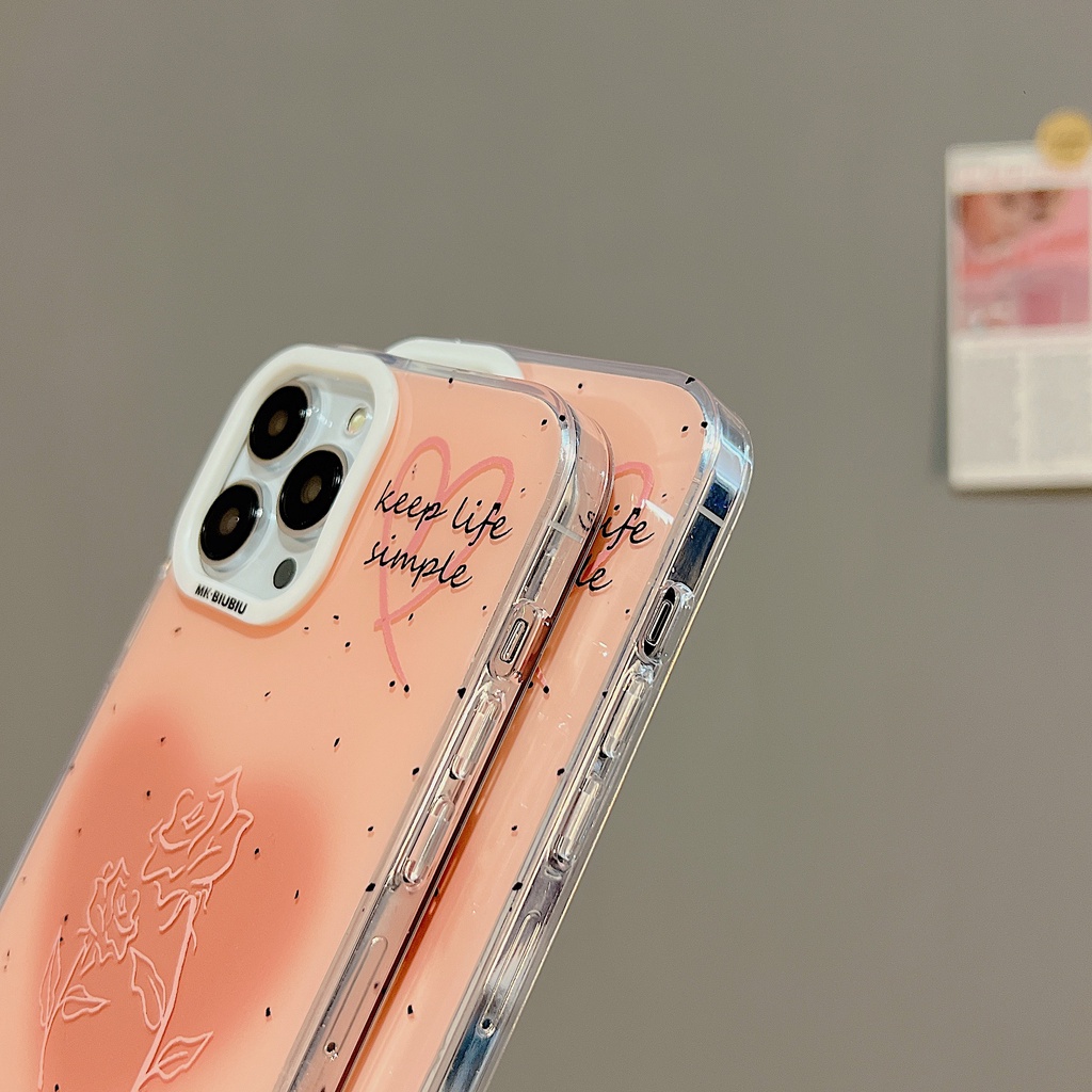 Ốp Điện Thoại TPU Dẻo Trong Suốt Họa Tiết Hoa Hồng Đơn Giản Xinh Xắn Cho iphone 14 13 11 12 Pro Max