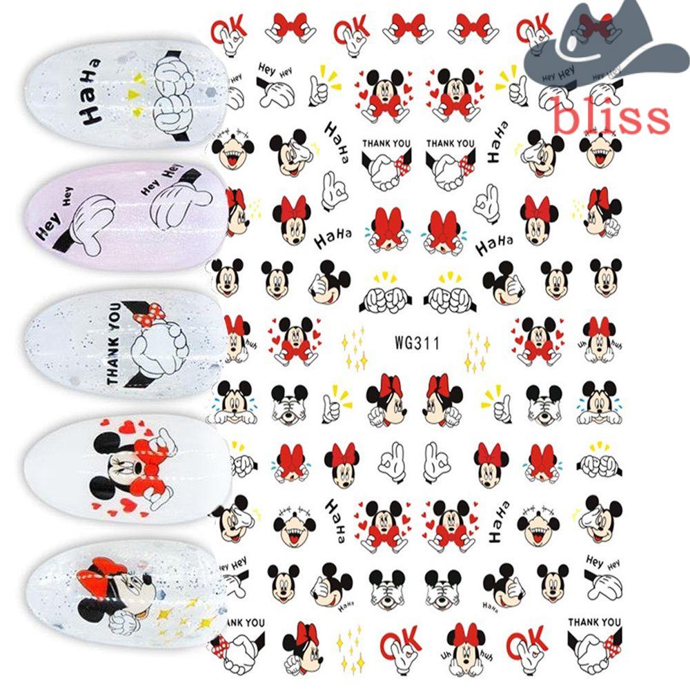Miếng Dán Trang Trí Móng Tay Hình Chuột Mickey Minnie Dành Cho Trẻ Em