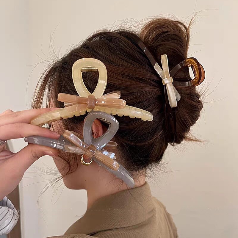 Kẹp Tóc Nơ Lớn Phong Cách Hàn Quốc Đơn Giản Cho Nữ