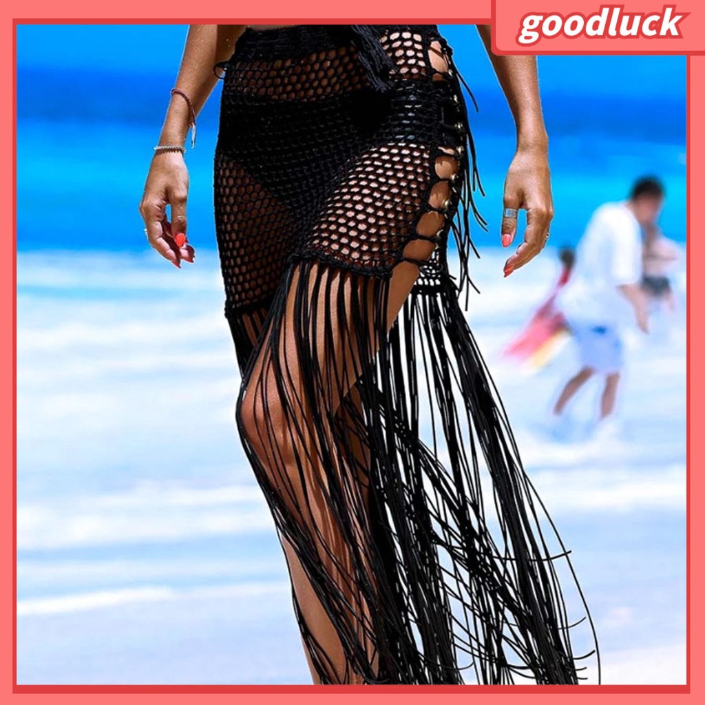 [GUC] Khăn Quấn Bãi Biển Thiết Kế Đan Móc Thoáng Khí Quyến Rũ Cho Hoạt Động Ngoài Trời