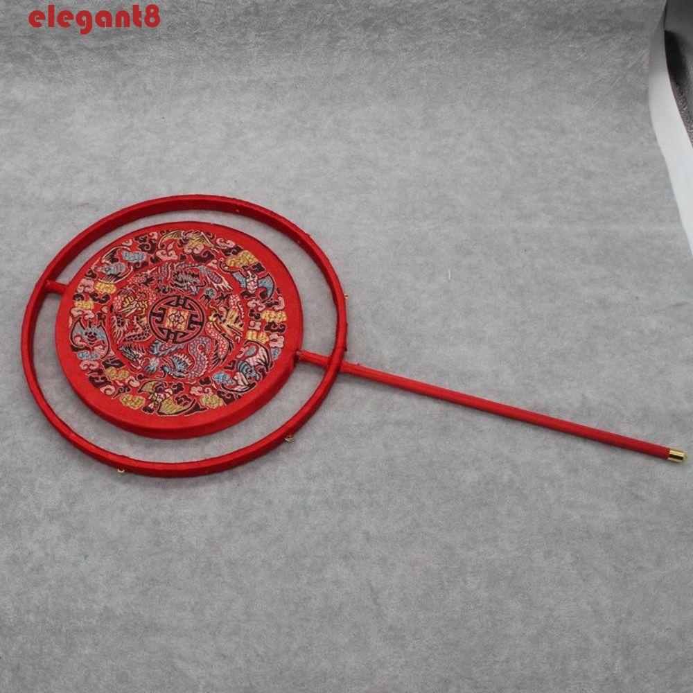 Quạt Cầm Tay Thêu Họa Tiết Phong Cách Cổ Điển Tinh Tế Trang Trí Thủ Công DIY