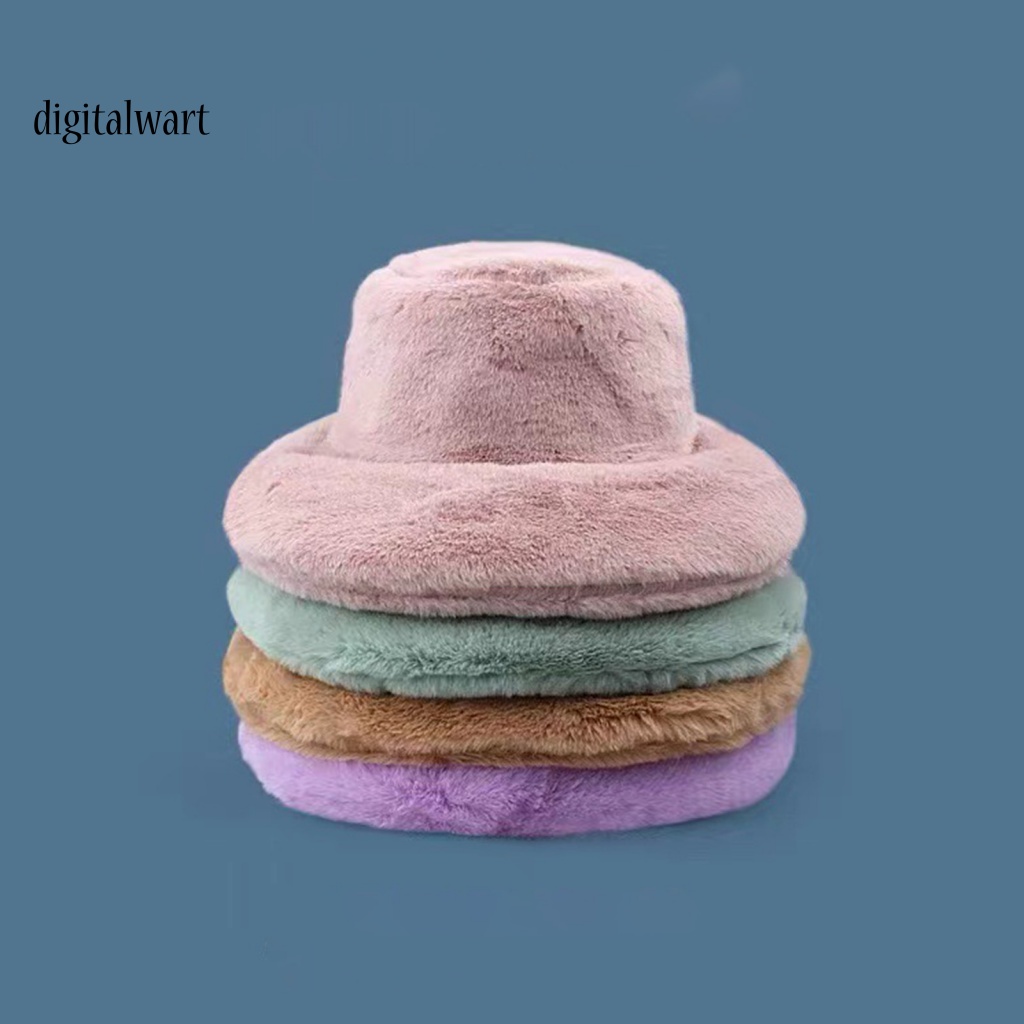 Kỹ Thuật Số| Mũ Ngư Dân Dày Dặn Màu Trơn Phủ Lông Mềm Mại Nhẹ Nhàng Giữ Ấm Mùa Đông Cho Nữ