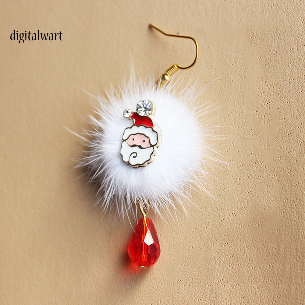 Kỹ Thuật Số| Bông Tai HợP Kim HìNh Ông Già Noen ĐíNh Đá Xinh XắN