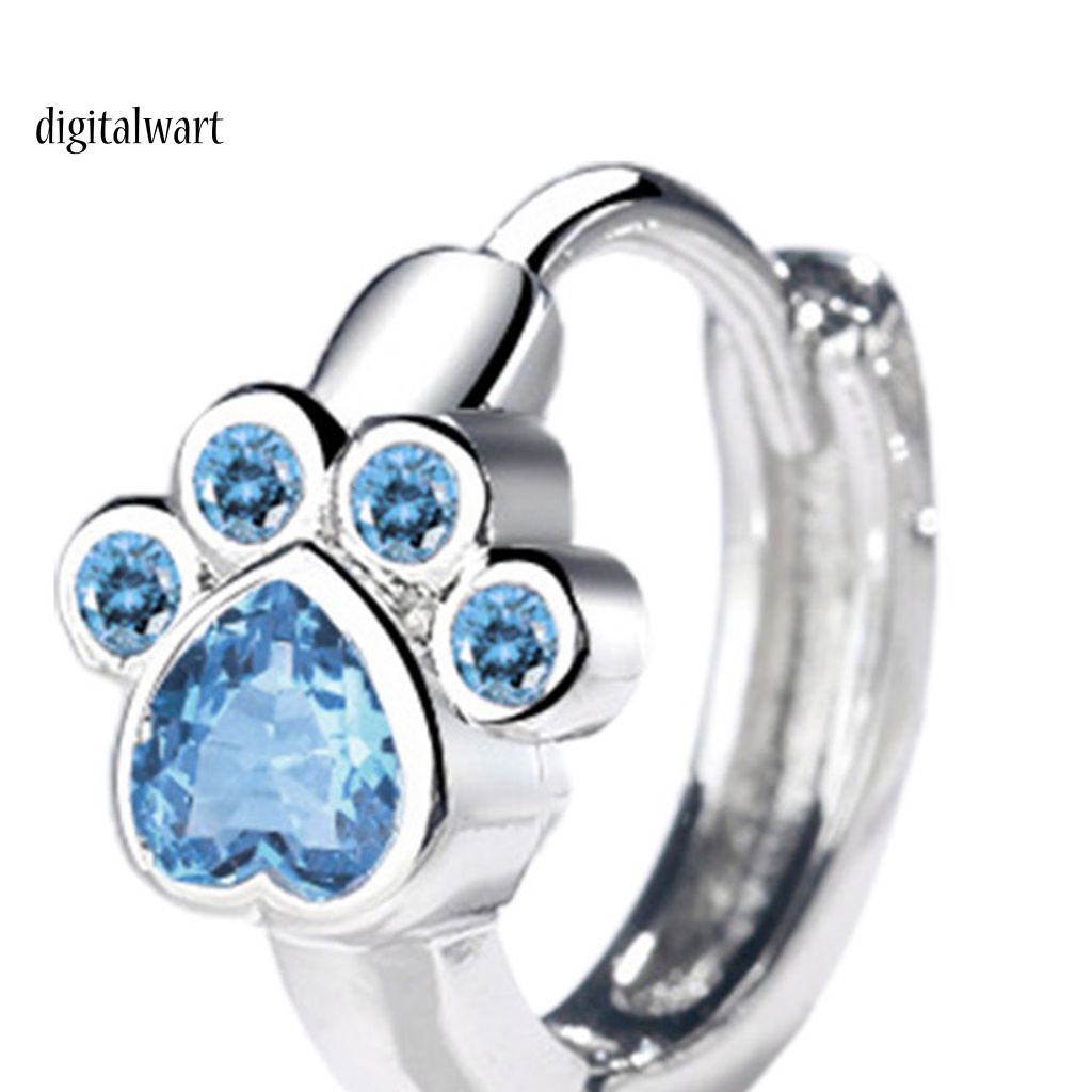 Kỹ Thuật Số| 1 Đôi Bông Tai Xỏ Lỗ Hình Dấu Chân Động Vật Đính Đá Zircon Lâu Trôi Dễ Thương