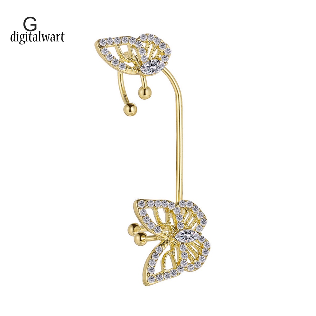 Kỹ Thuật Số| 1 Bông Tai Dài Hình Bướm Đính Đá Lấp Lánh Dành Cho Nữ