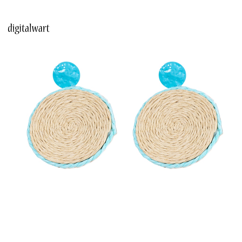 Kỹ Thuật Số| 1 Đôi Bông Tai Hình Tròn Màu Sắc Tương Phản Nhẹ Nhàng Dành Cho Nữ