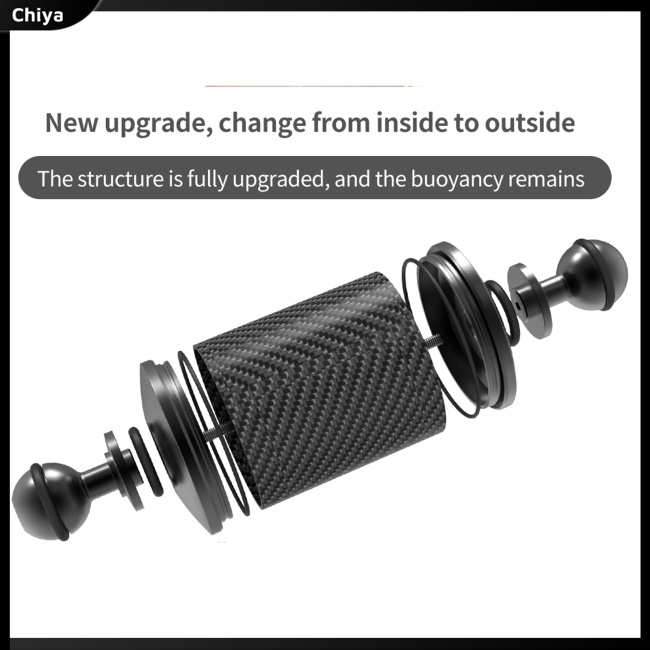 Cánh Tay Phao 5 / 8 / 10 / 12inch D60mm Bằng Sợi Carbon Kèm Đầu Bi 1 Inch Hỗ Trợ Chụp Ảnh Dưới Nước