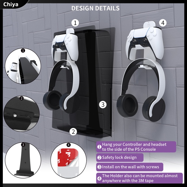 Giá Đỡ Tai Nghe Gắn Tường Tương Thích Với Ps5 / ns / ps4 / xbox