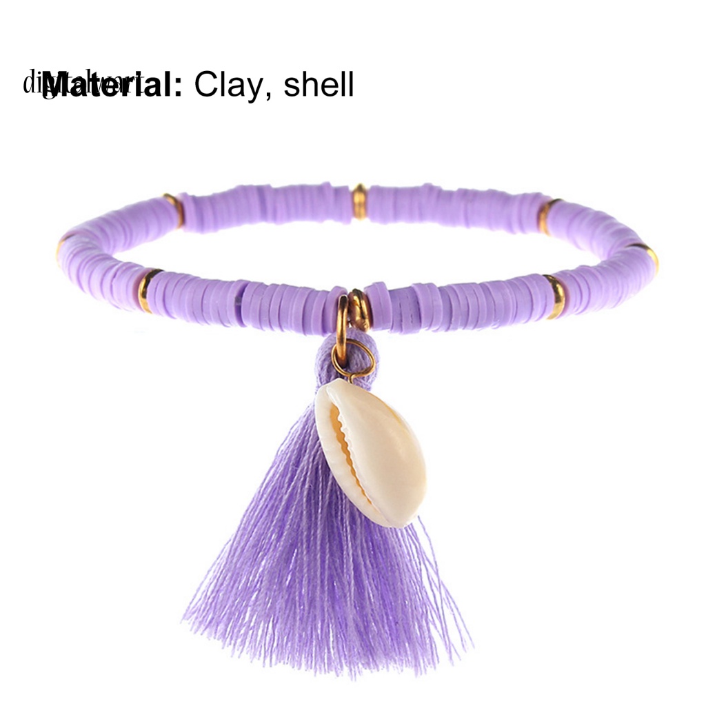 Kỹ Thuật Số| Vòng Đeo Tay Hạt Vỏ Sò Nhiều Màu Co Giãn Dành Cho Nữ