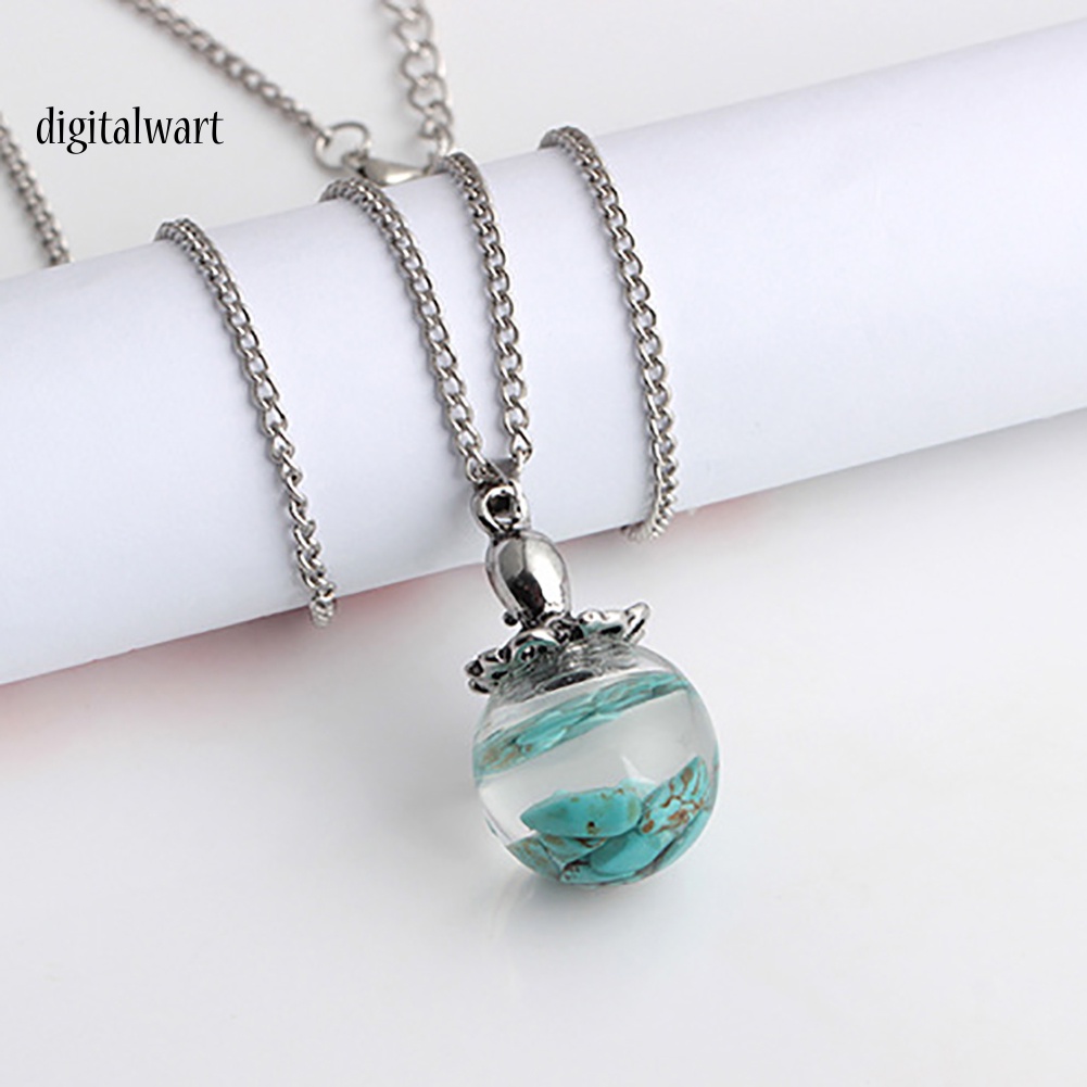 Kỹ Thuật Số| Vòng cổ Mặt Đá Ngọc Lam Nhân Tạo Hình Bạch Tuộc Thời Trang