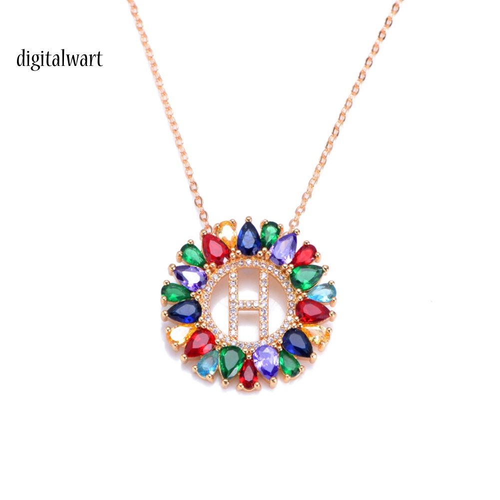 Kỹ Thuật Số| Vòng cổ HợP Kim ĐíNh Đá HìNh TròN MàU CầU VồNg