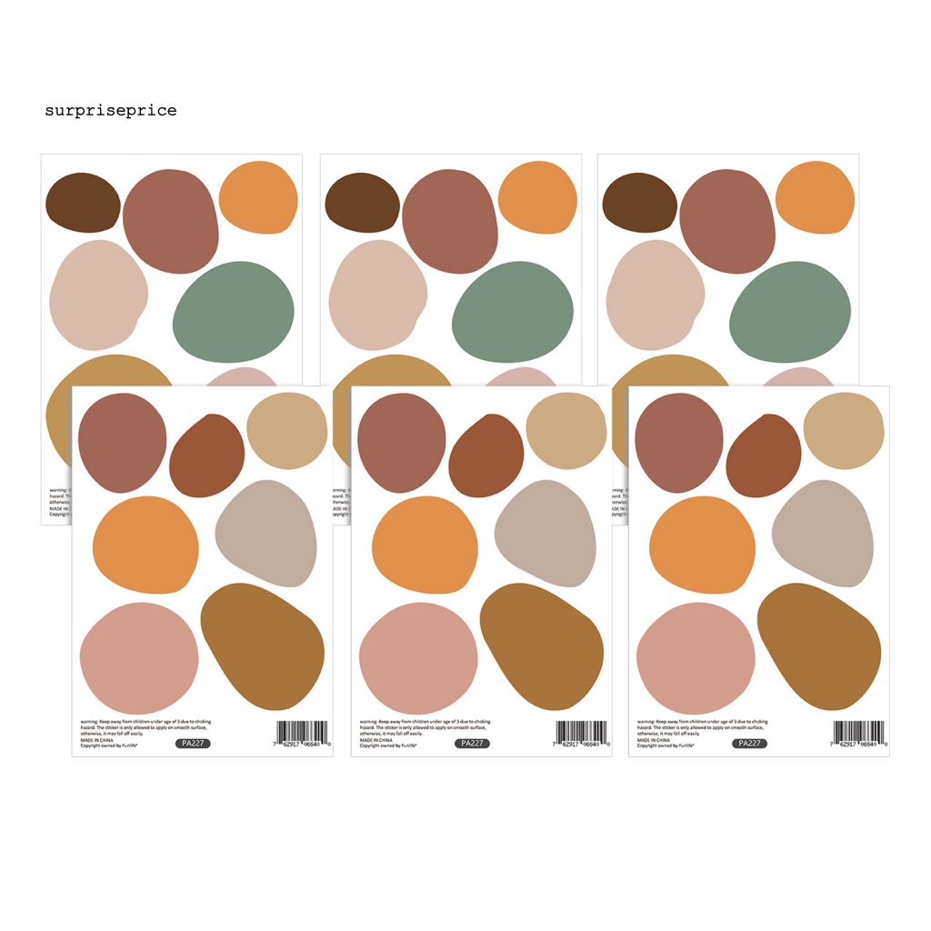 Set 6 Miếng Dán Tường Bằng PVC Tự Dính Họa Tiết Chấm Bi Phong Cách Bắc Âu