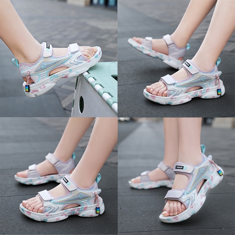 Xăng đan Thể Thao Đế Mềm Chống Trượt Kích Thước Lớn Thông Dụng Dành Cho Trẻ Em Trai Và Bé Gái