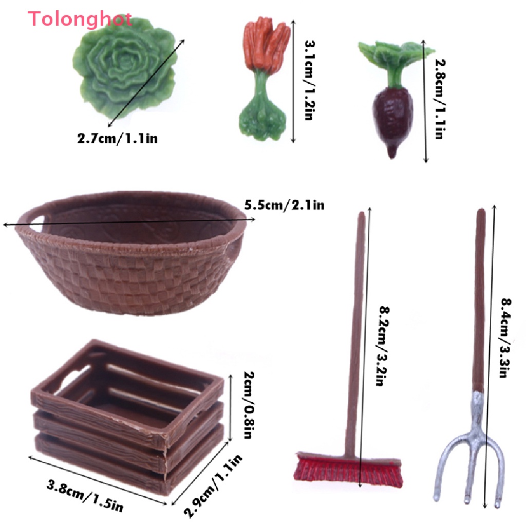 1 Bộ Giỏ Đựng Rau Củ Quả 1: 12 Trang Trí Nhà Búp Bê