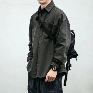 Áo sơ mi nam phong cách Hàn Quốc chất đũi cao cấp áo nam có cổ street style from rộng Màu Trơn thời trang Áo sơ mi