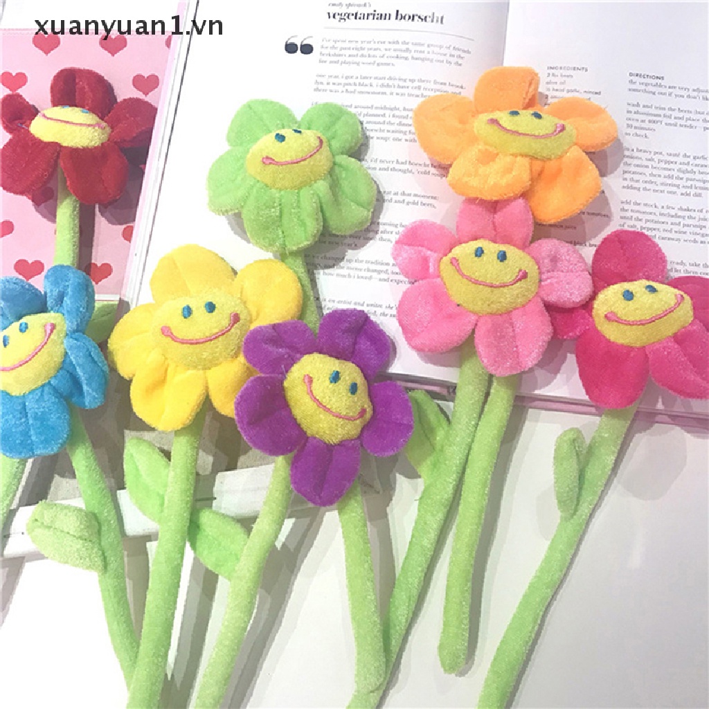 Khóa Rèm Cửa Hình Hoa Hướng Dương Mặt Cười Nhồi Bông Có Thể Uốn Cong