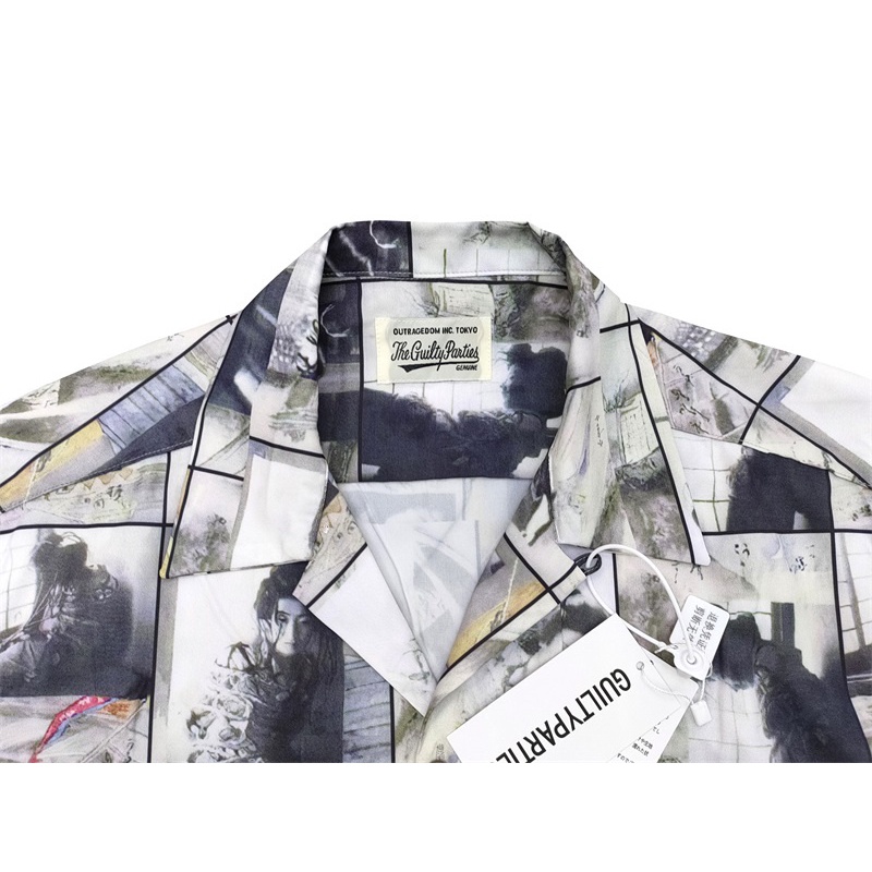 Wa-cko8 MA-RIA8- Geisha Áo Sơ Mi In Mực Vẽ Araki Seiyoshi Hawaii Cổ Điển Thời Trang Cho Nam Và Nữ