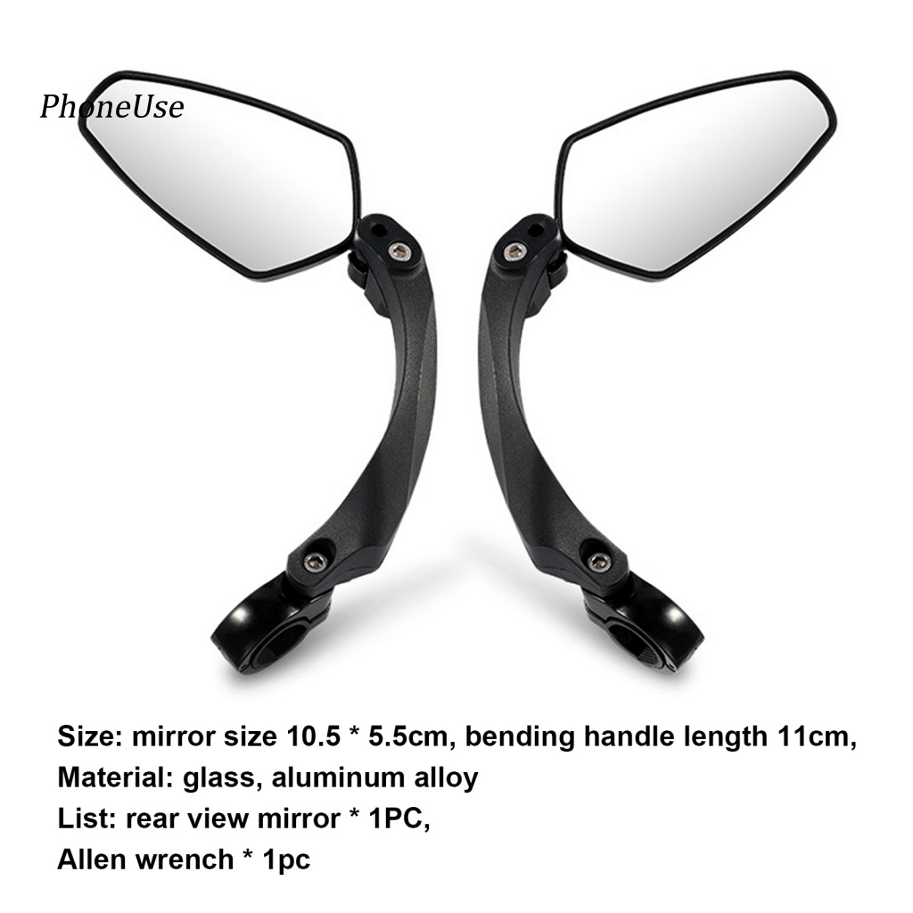 Gương Chiếu Hậu Góc Rộng Bằng Hợp Kim Nhôm Có Thể Điều Chỉnh Xoay 360 Độ Gắn Xe Đạp Thông Dụng